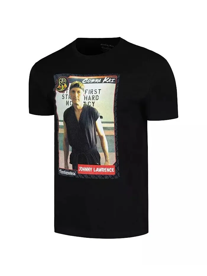 Мужская черная футболка с изображением карты Cobra Kai Johnny Lawrence Contenders Clothing — изображение 2 из 3