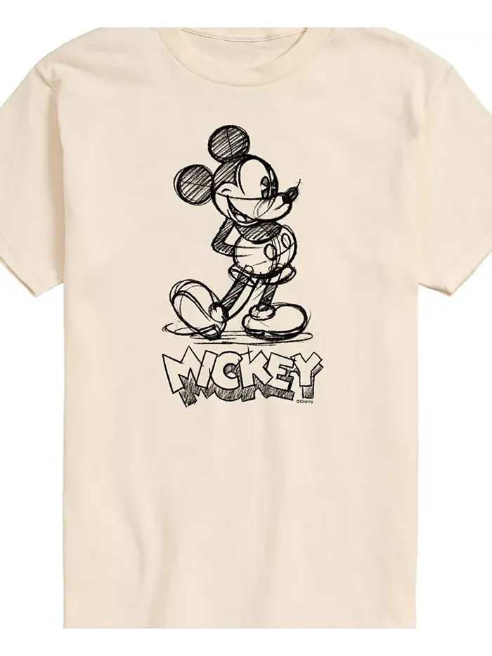 Мужская футболка с коротким рукавом Disney Mickey Sketch Graphic AIRWAVES — изображение 3 из 3, бежевый хаки