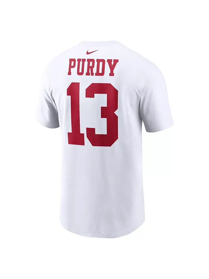 Мужская футболка с именем и номером игрока Brock Purdy, San Francisco 49ers — изображение 2 из 2, белый