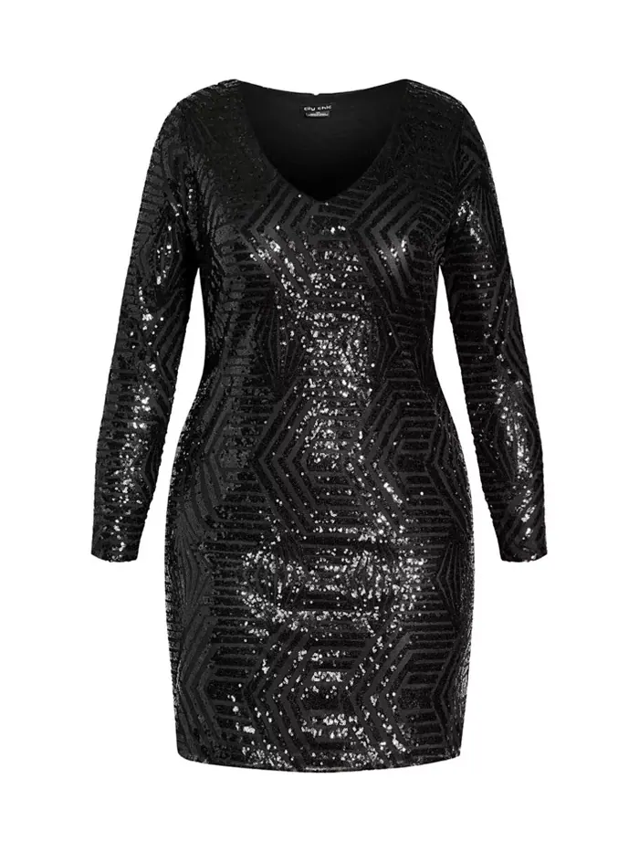 Платье Plus Size Bright Lights CITY CHIC — изображение 4 из 4, черный