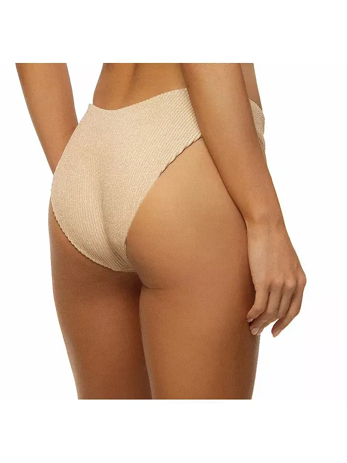 Женские классические плавки бикини с V-образным вырезом и люрексом Guria Beachwear — изображение 2 из 3, кремовый