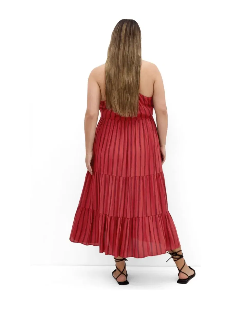 Платье миди с завязками Caribbean Halter CITY CHIC — изображение 2 из 4, ржавый серый узор