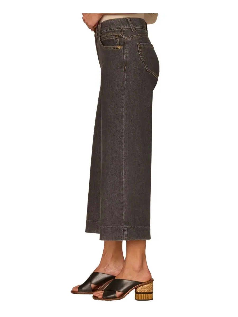 Джинсы с широкими штанинами Petite Cropped Wide-Leg Jeans Democracy — изображение 4 из 5, синий
