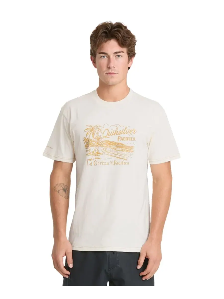 Футболка с принтом Pacifico Coastal Paradise Quiksilver — изображение 1 из 6, белый