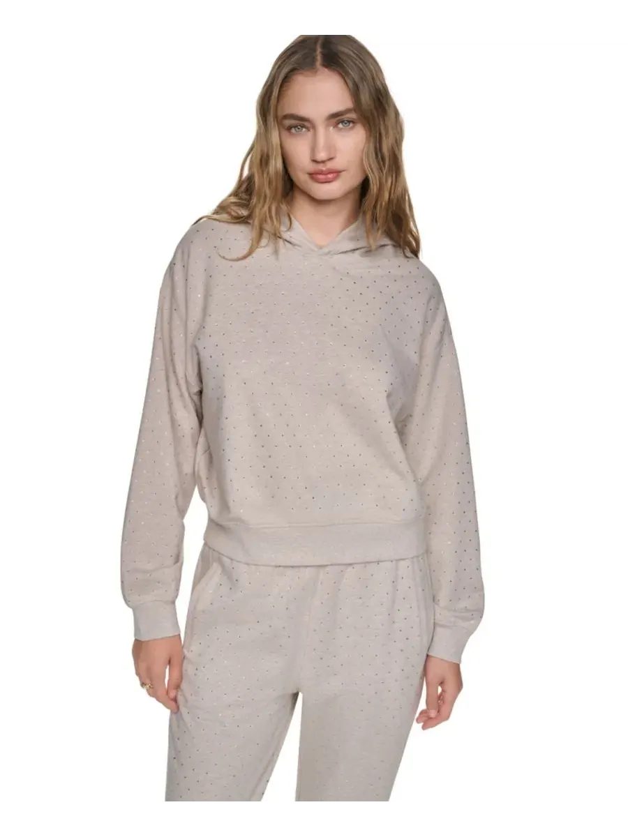 Худи с капюшоном с кристаллами, женское DKNY Jeans — изображение 1 из 6, прозрачный