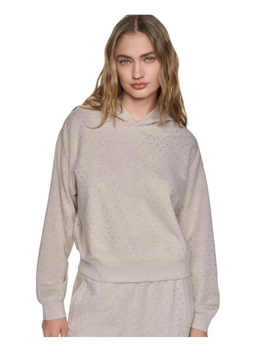 Худи с капюшоном с кристаллами, женское DKNY Jeans — изображение 4 из 6, прозрачный