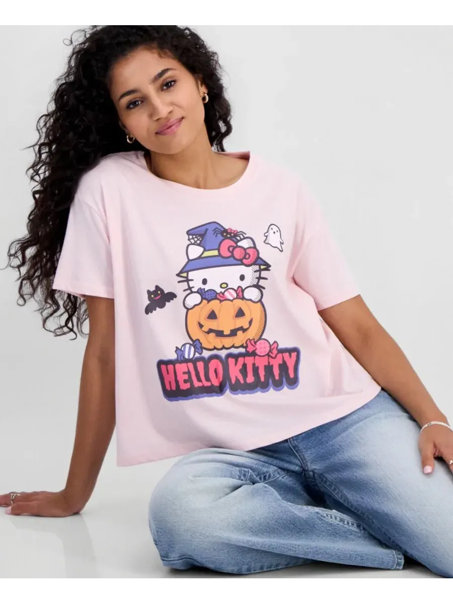 Футболка с принтом Hello Kitty Pumpkin Grayson Threads, The Label — изображение 2 из 4, розовый