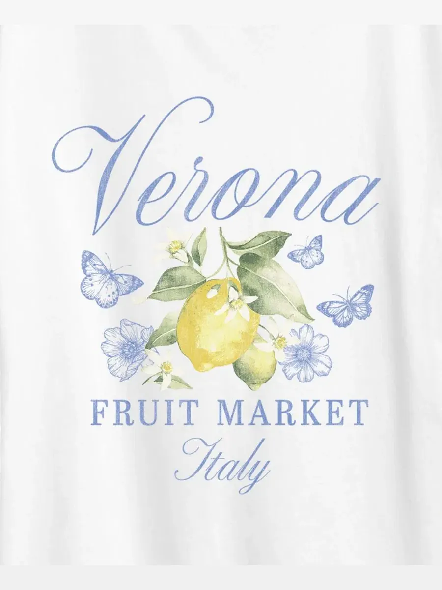Футболка с коротким рукавом Verona Italy Lemons Hybrid Apparel — изображение 3 из 3, белый