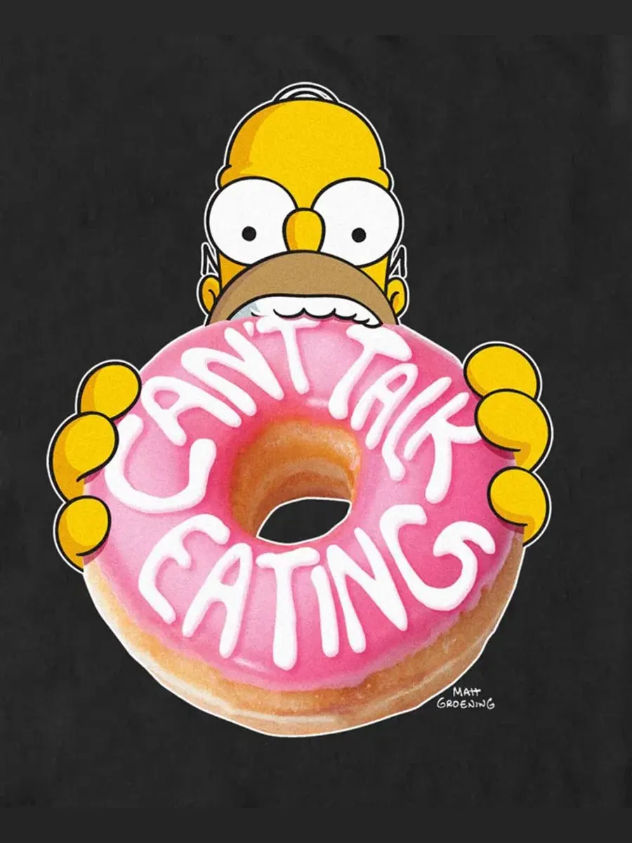 Футболка с принтом The Simpsons Can'T Talk Eating Fifth Sun — изображение 3 из 3, черный