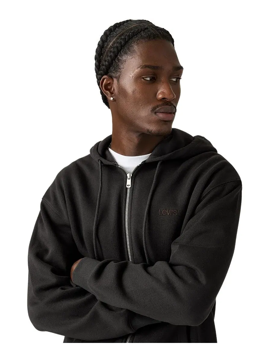 Худи на молнии с капюшоном, свободный крой Levi's — изображение 3 из 4, черный