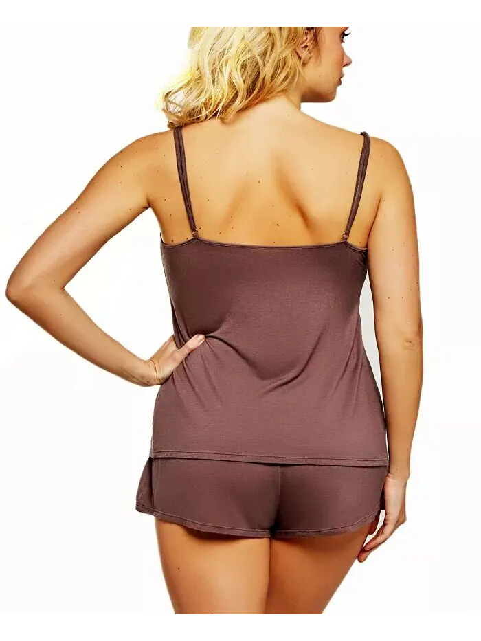 Женский комплект Zennie Modal и Lace Plus Size из 2 предметов: топ на бретельках и шорты iCollection — изображение 2 из 2