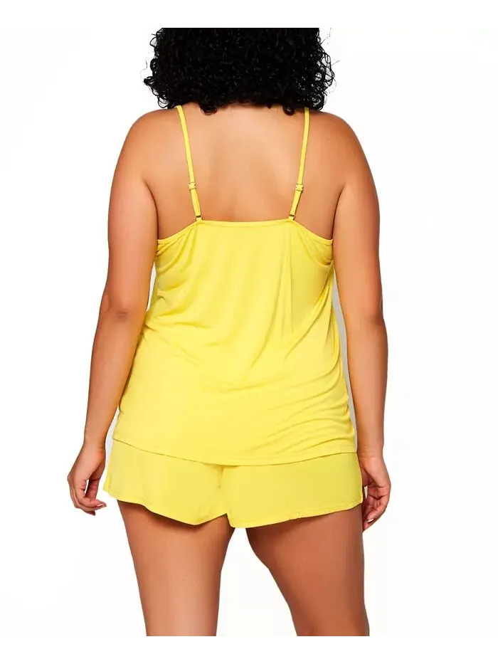 Женский комплект Zennie Modal и Lace Plus Size из 2 предметов: топ на бретельках и шорты iCollection — изображение 2 из 2
