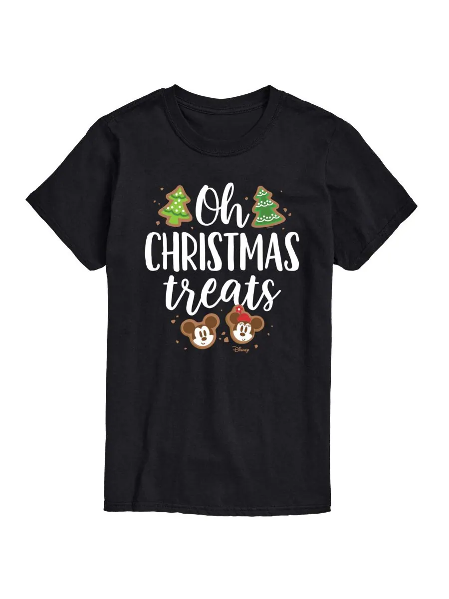 Мужская футболка с коротким рукавом и графическим принтом Disney Oh Christmas Treats AIRWAVES — изображение 1 из 3, черный