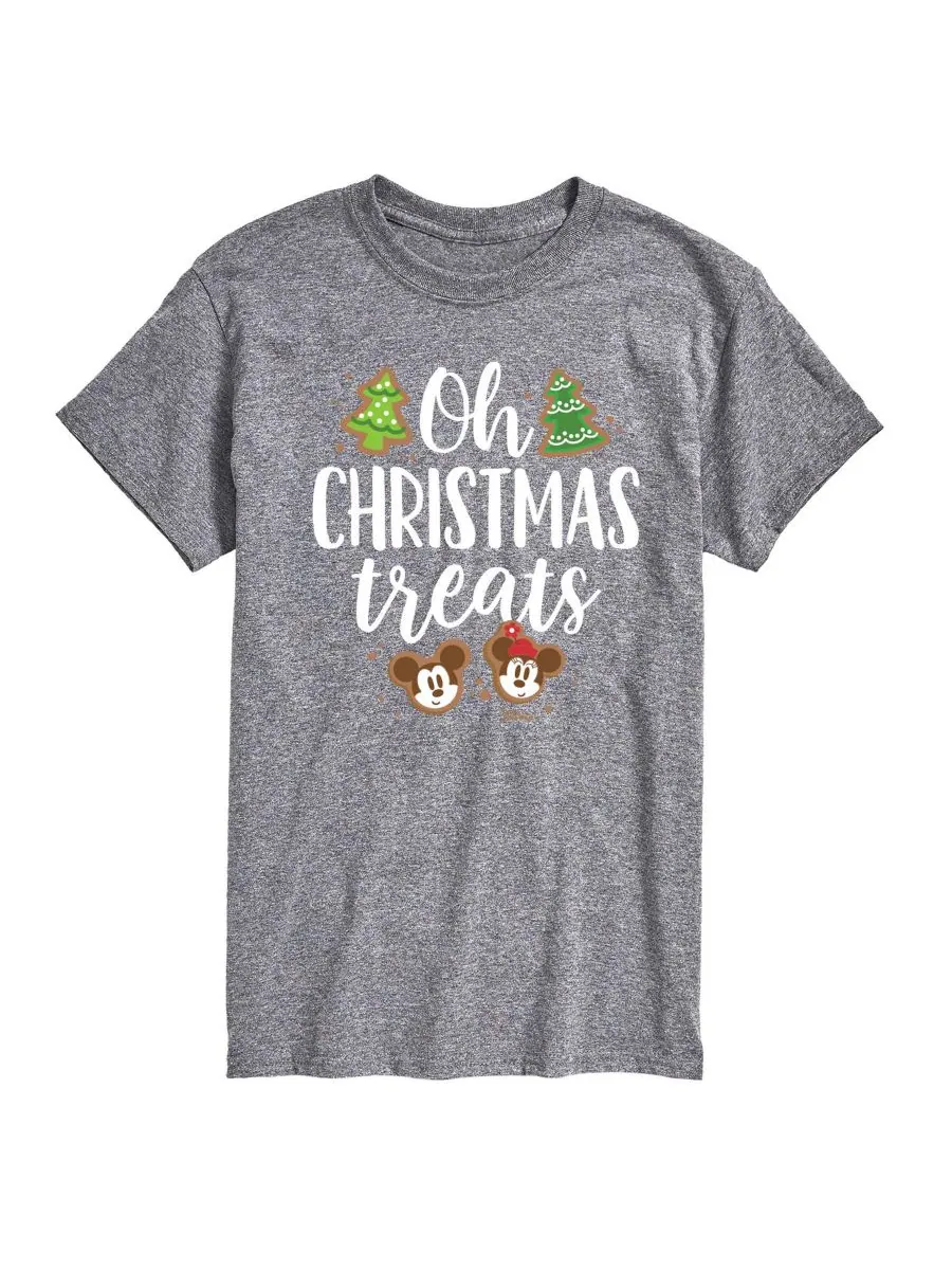 Мужская футболка с коротким рукавом и графическим принтом Disney Oh Christmas Treats AIRWAVES — изображение 1 из 3, серый