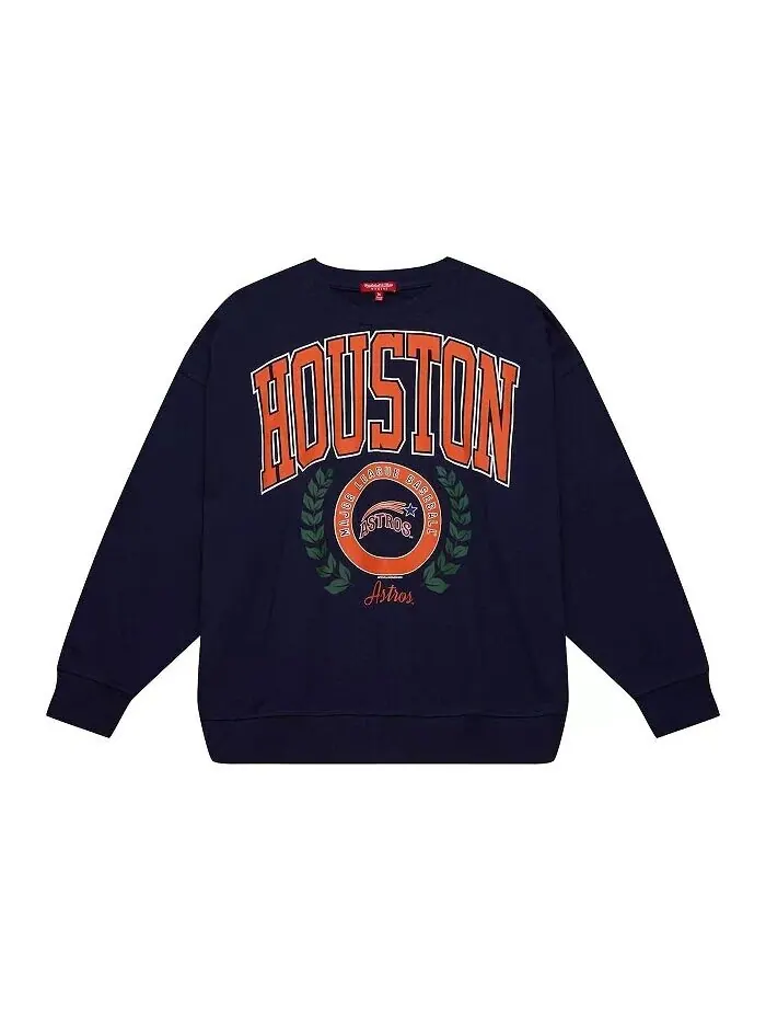 Женский темно-синий пуловер с логотипом Houston Astros Logo Lt 2.0 Mitchell & Ness — изображение 2 из 4
