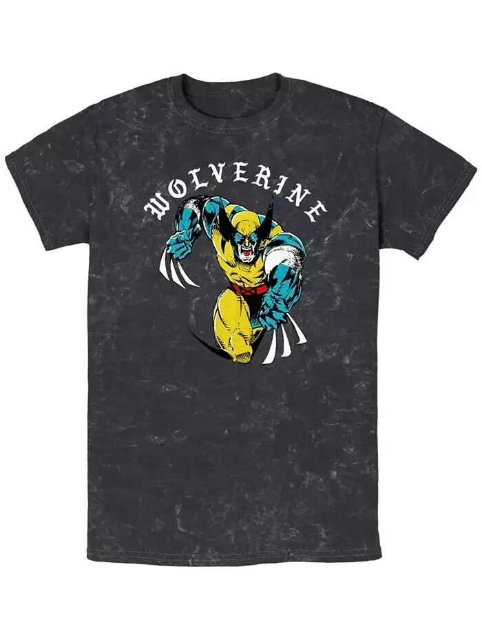 Мужская футболка Marvel Wolverine Homeslice с коротким рукавом из минеральной ткани Fifth Sun — изображение 1 из 3, черный