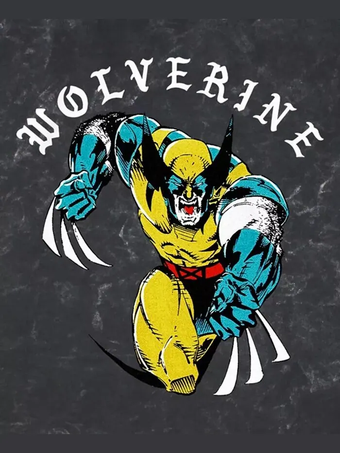 Мужская футболка Marvel Wolverine Homeslice с коротким рукавом из минеральной ткани Fifth Sun — изображение 3 из 3, черный