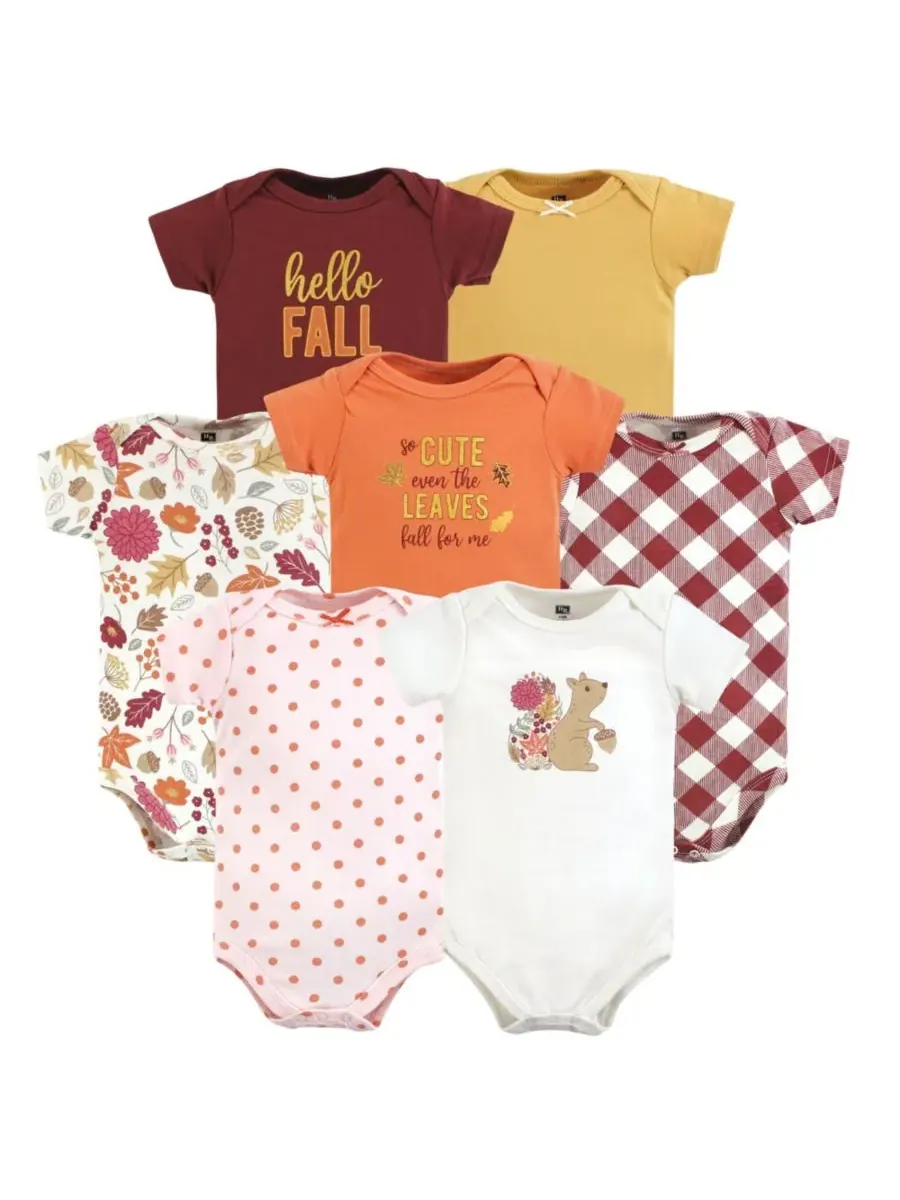 Хлопковые боди, набор из 7 штук Hudson Baby, Fall Squirrel