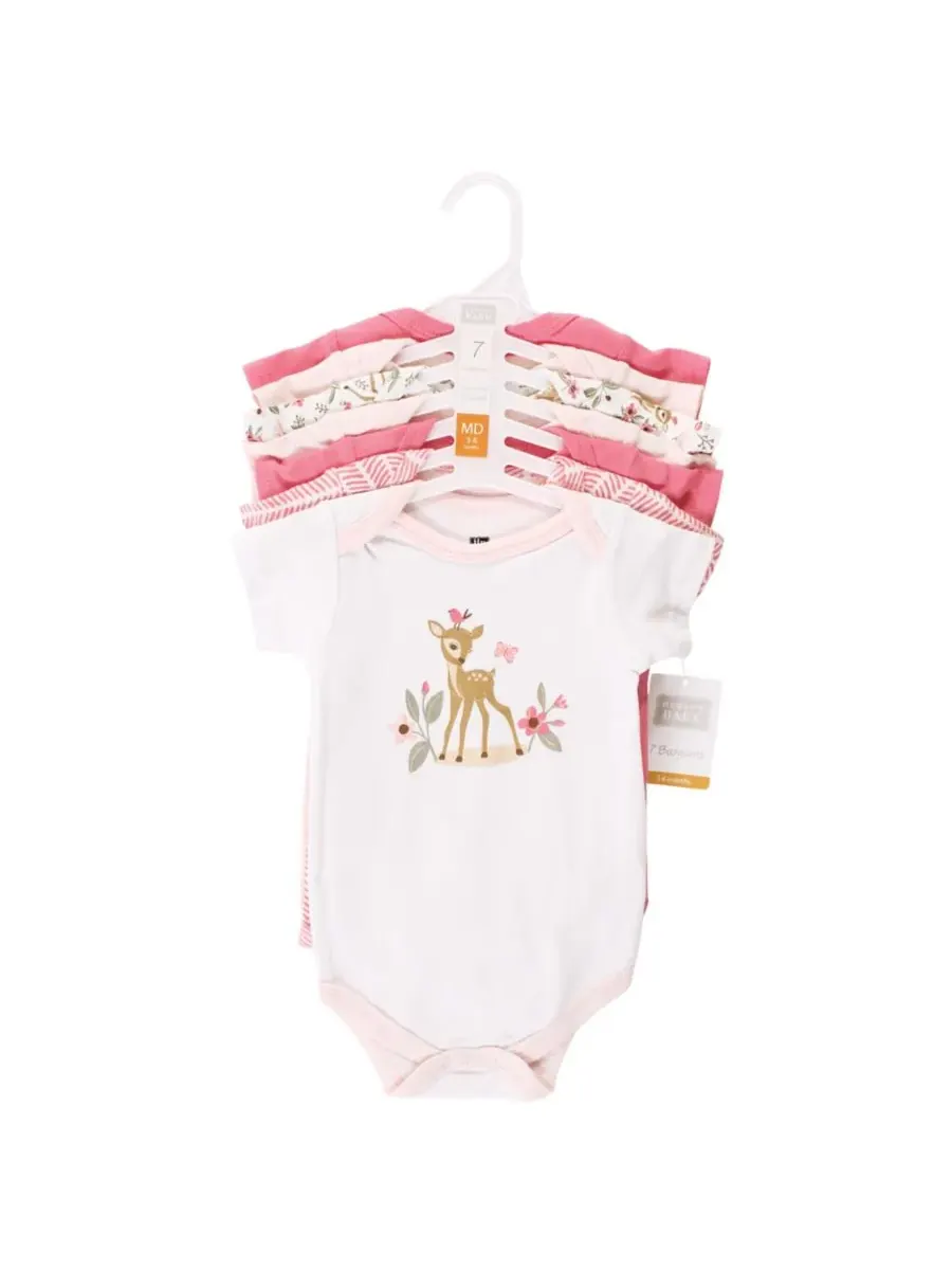 Хлопковые боди, набор из 7 штук Hudson Baby, Floral Deer — изображение 2 из 2