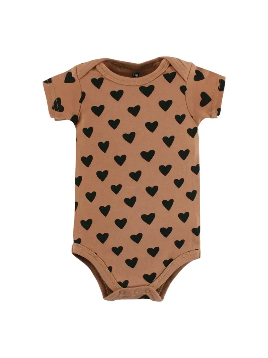 Хлопковые боди, набор из 7 штук Hudson Baby, cinnamon розовый prints — изображение 3 из 9