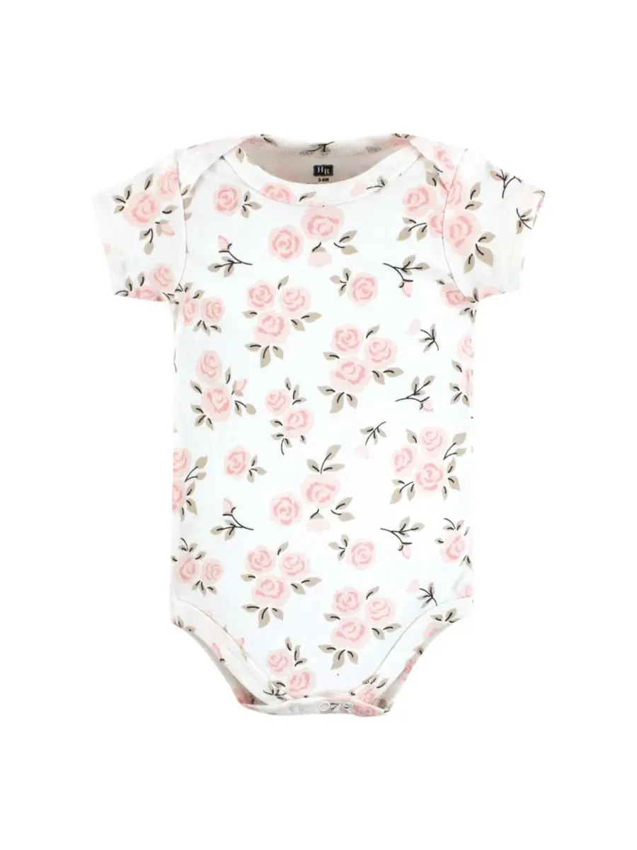 Хлопковые боди, набор из 7 штук Hudson Baby, cinnamon розовый prints — изображение 4 из 9