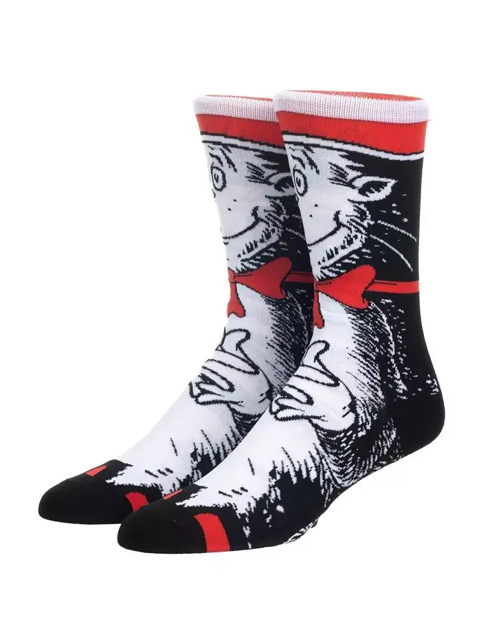 Мужские носки Dr Seuss Cat in the Hat 360 Character Crew Socks Dr. Seuss — изображение 1 из 2, мульти