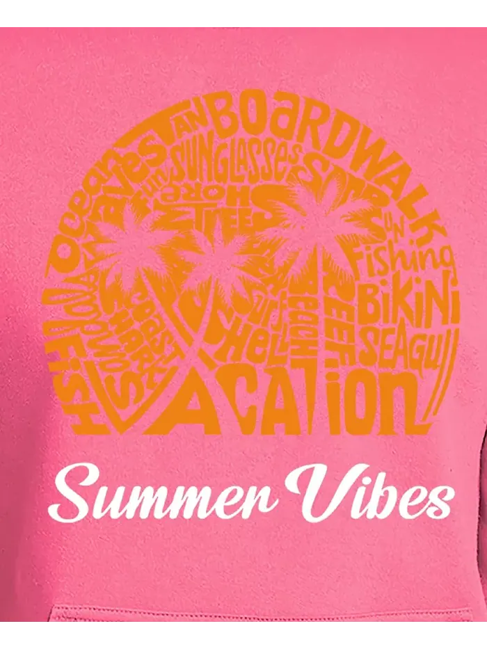Мужская худи с капюшоном Summer Vibes и принтом в стиле word art LA Pop Art — изображение 3 из 5, розовый