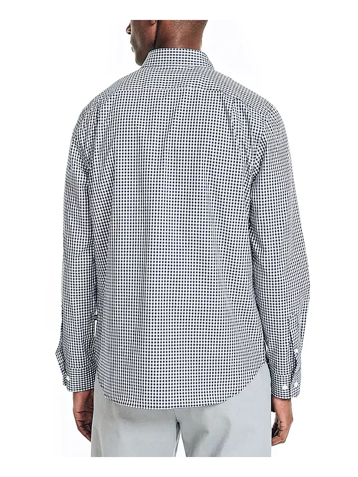 Мужская классическая рубашка на пуговицах в клетку Gingham Nautica — изображение 2 из 4, темно-синий