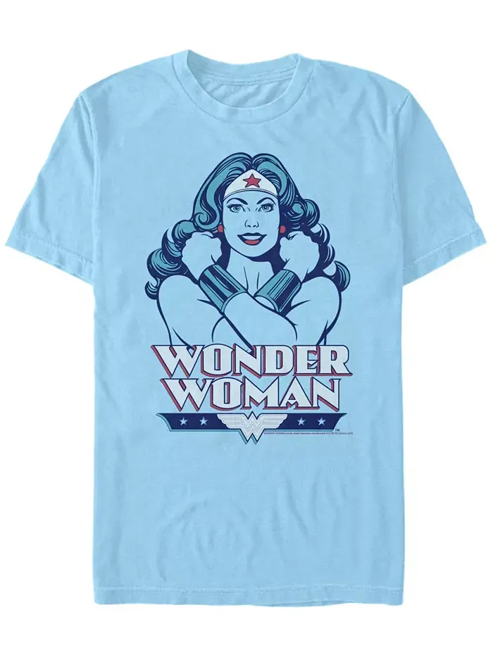 Мужская футболка с коротким рукавом Wonder Woman со скрещенными руками Fifth Sun — изображение 1 из 1, синий