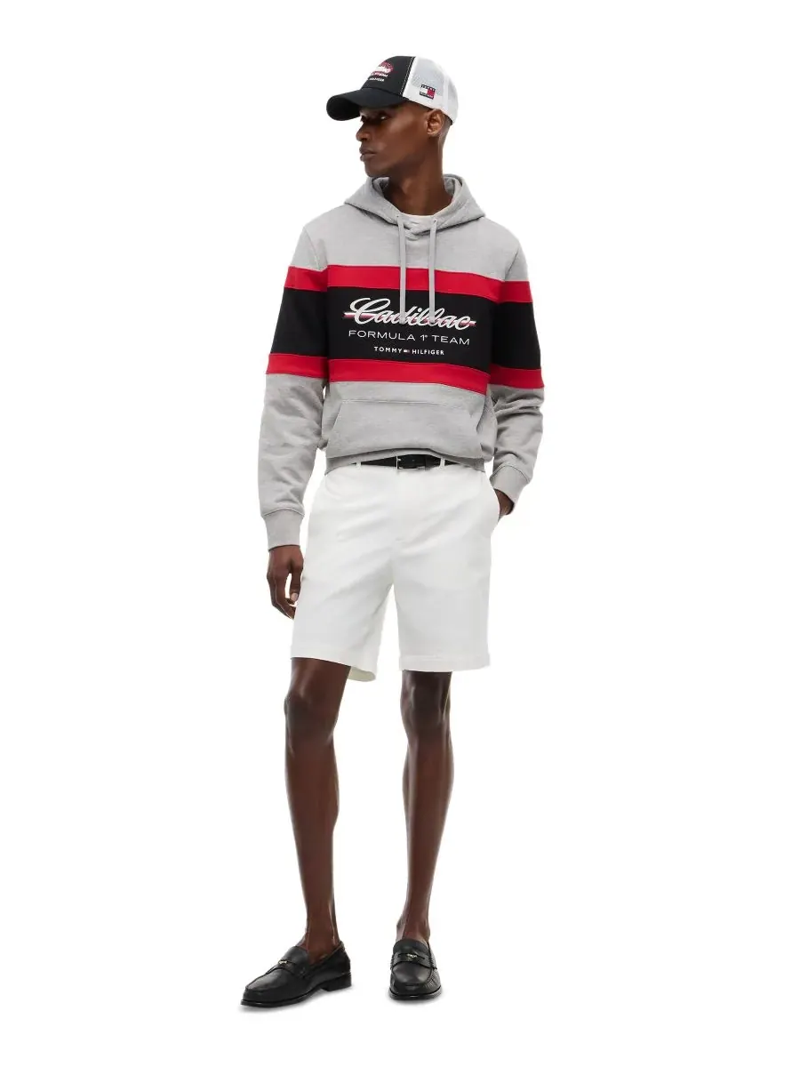 Мужская толстовка с капюшоном и декоративными панелями Cadillac F1 Tommy Hilfiger — изображение 2 из 4, светлый серый