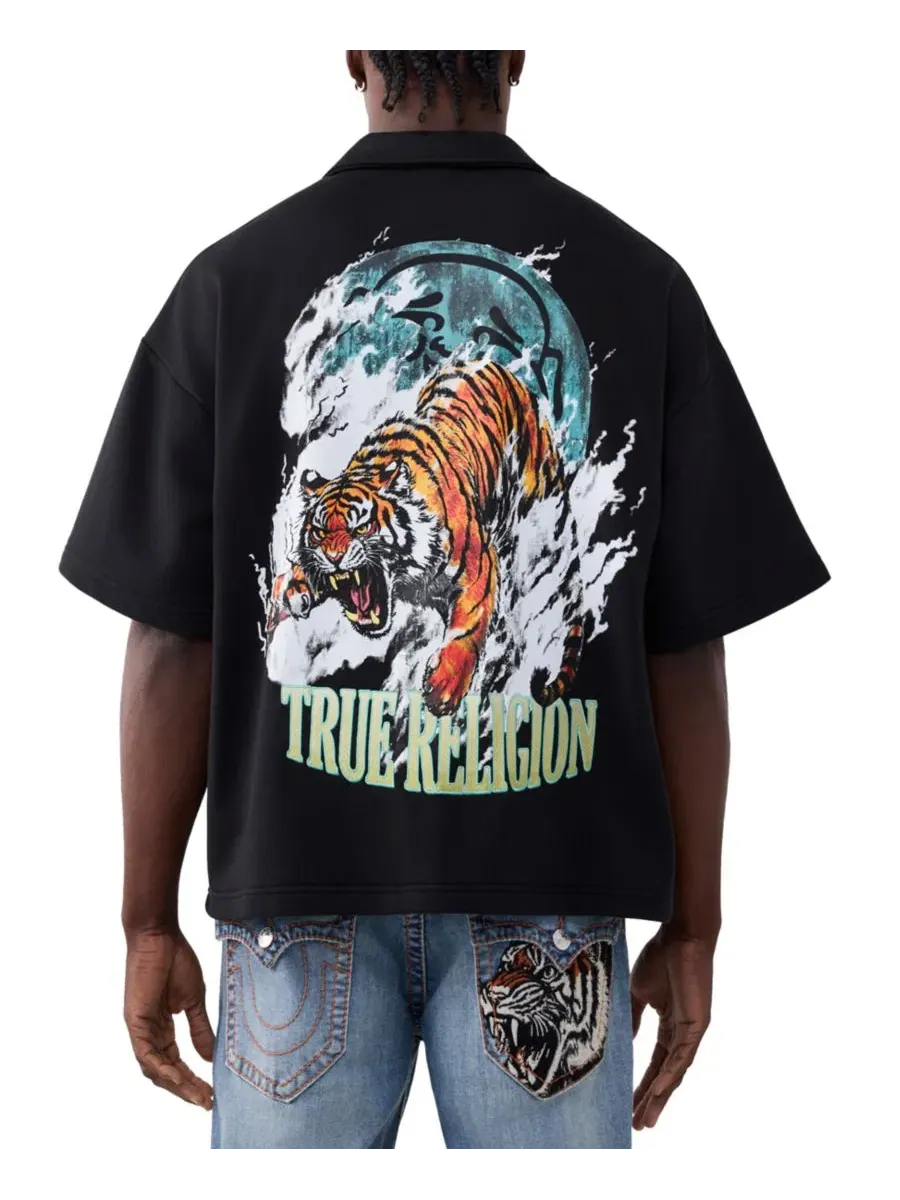 Мужская поло-рубашка с коротким рукавом и изображением тигра True Religion