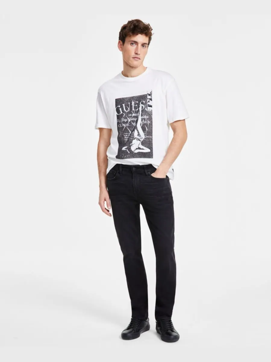 Мужская рубашка с узором пейсли и прямые джинсы GUESS — изображение 1 из 8, черный