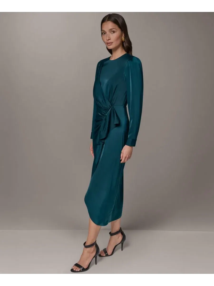 Платье-миди с запахом и оборкой Donna Karan New York — изображение 3 из 5, неизвестный принт
