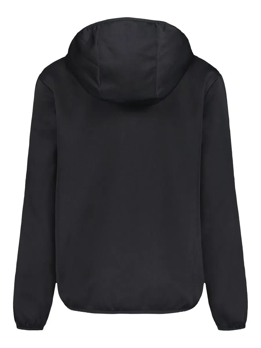 Ветрозащитная куртка с капюшоном, молнией, длинным рукавом, модель Solid Logo Full-Zip Windproof — изображение 2 из 7, черный