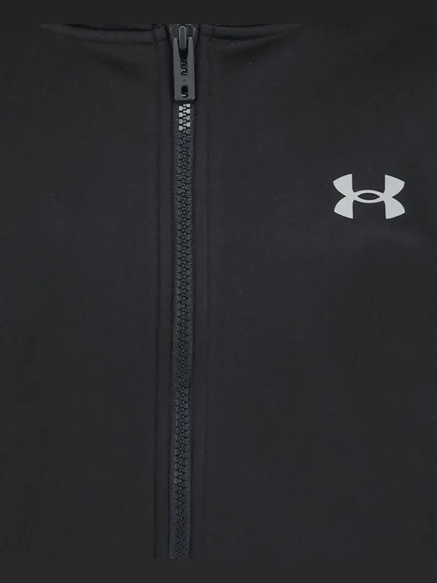 Ветрозащитная куртка с капюшоном, молнией, длинным рукавом, модель Solid Logo Full-Zip Windproof — изображение 6 из 7, черный
