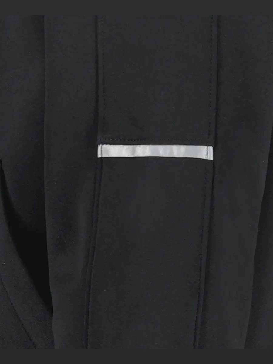 Ветрозащитная куртка с капюшоном, молнией, длинным рукавом, модель Solid Logo Full-Zip Windproof — изображение 7 из 7, черный