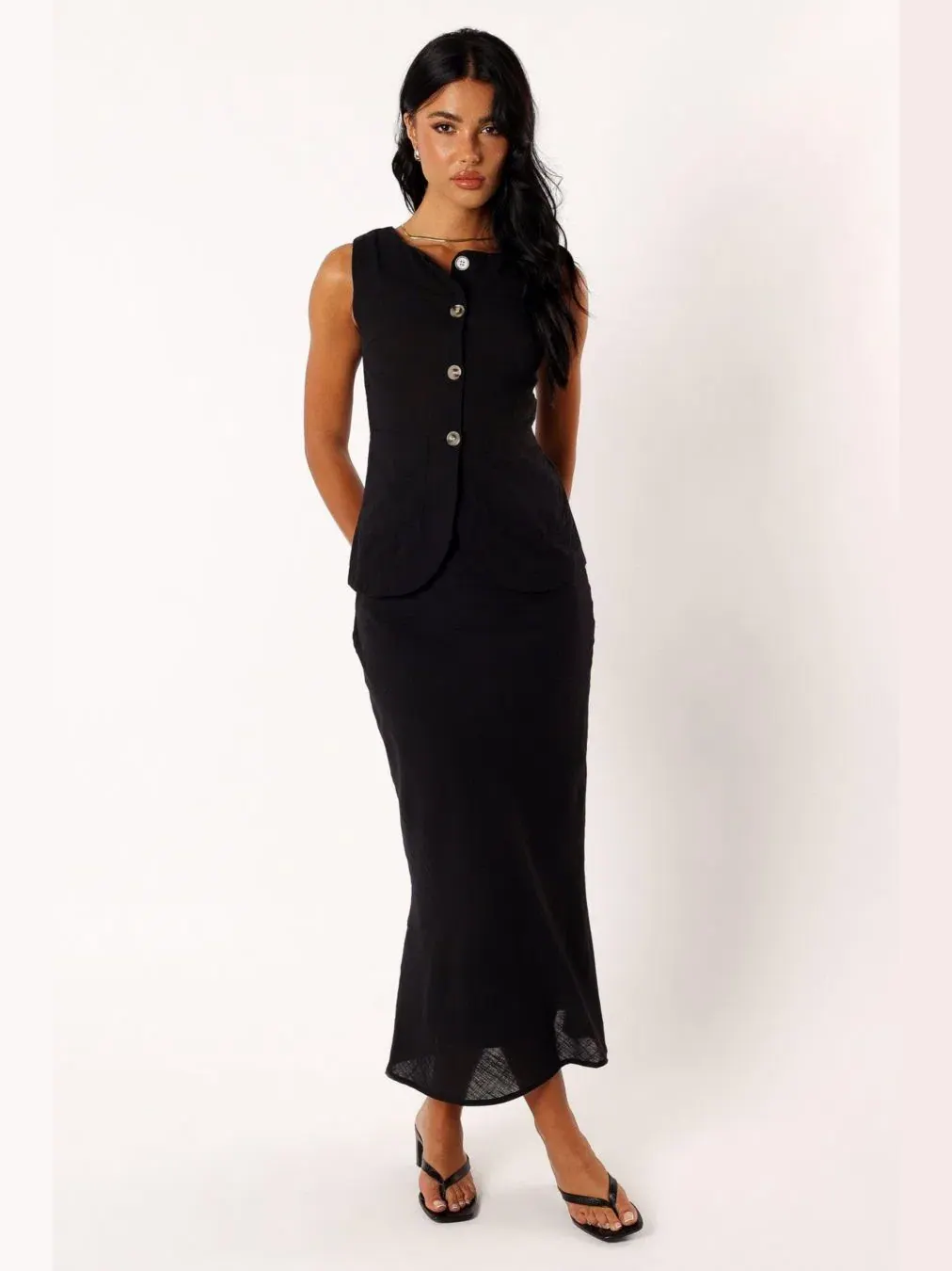 Костюм из льна Peter Two Piece Linen Set Petal and Pup — изображение 3 из 6, черный