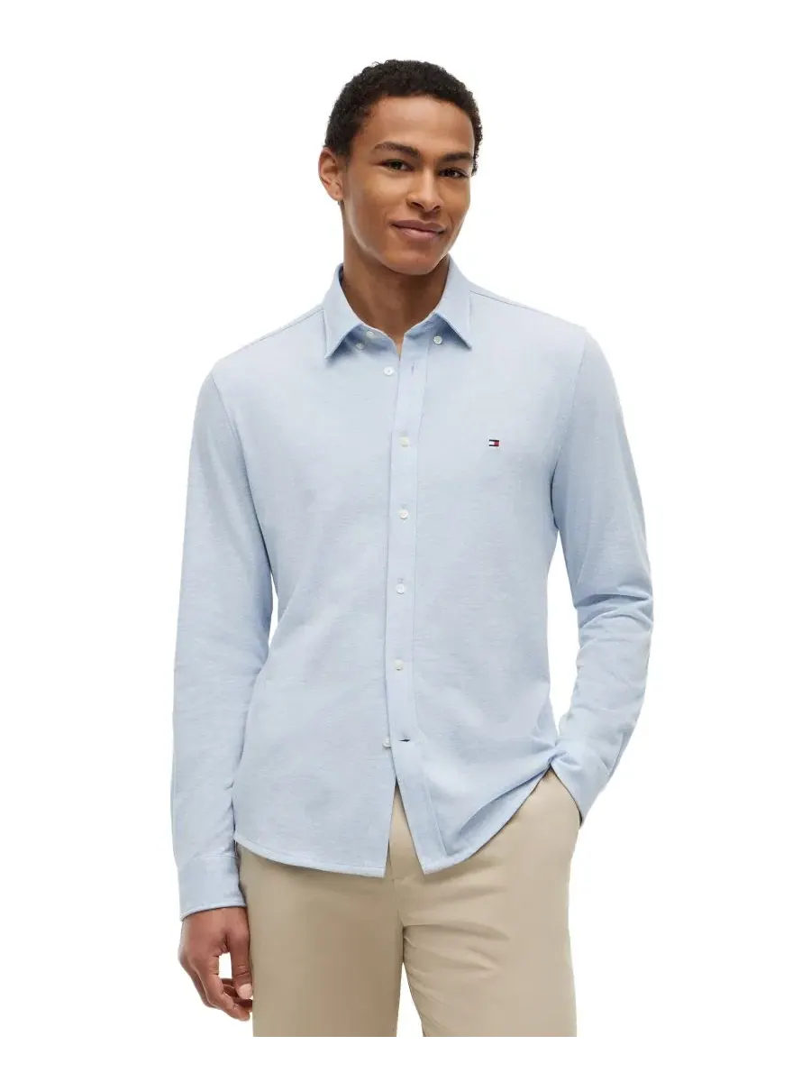 Рубашка поло с длинным рукавом, модель Textured Knit Featherweight Tommy Hilfiger