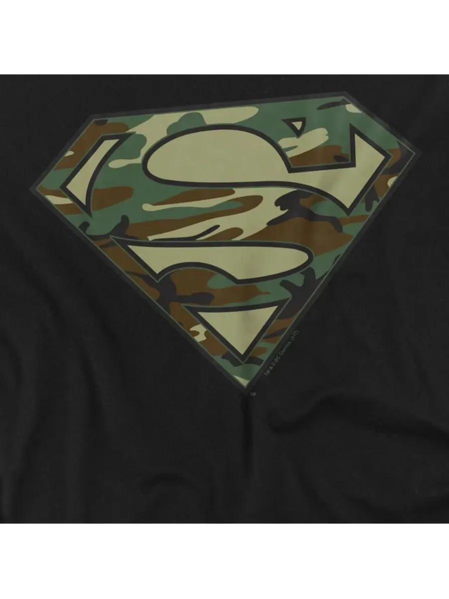 Футболка с принтом Camo Logo Superman — изображение 3 из 3, черный