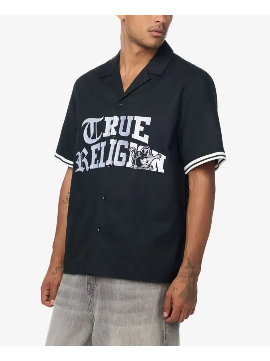 Мужская рубашка из твила с классическим воротником True Religion — изображение 2 из 3, черный