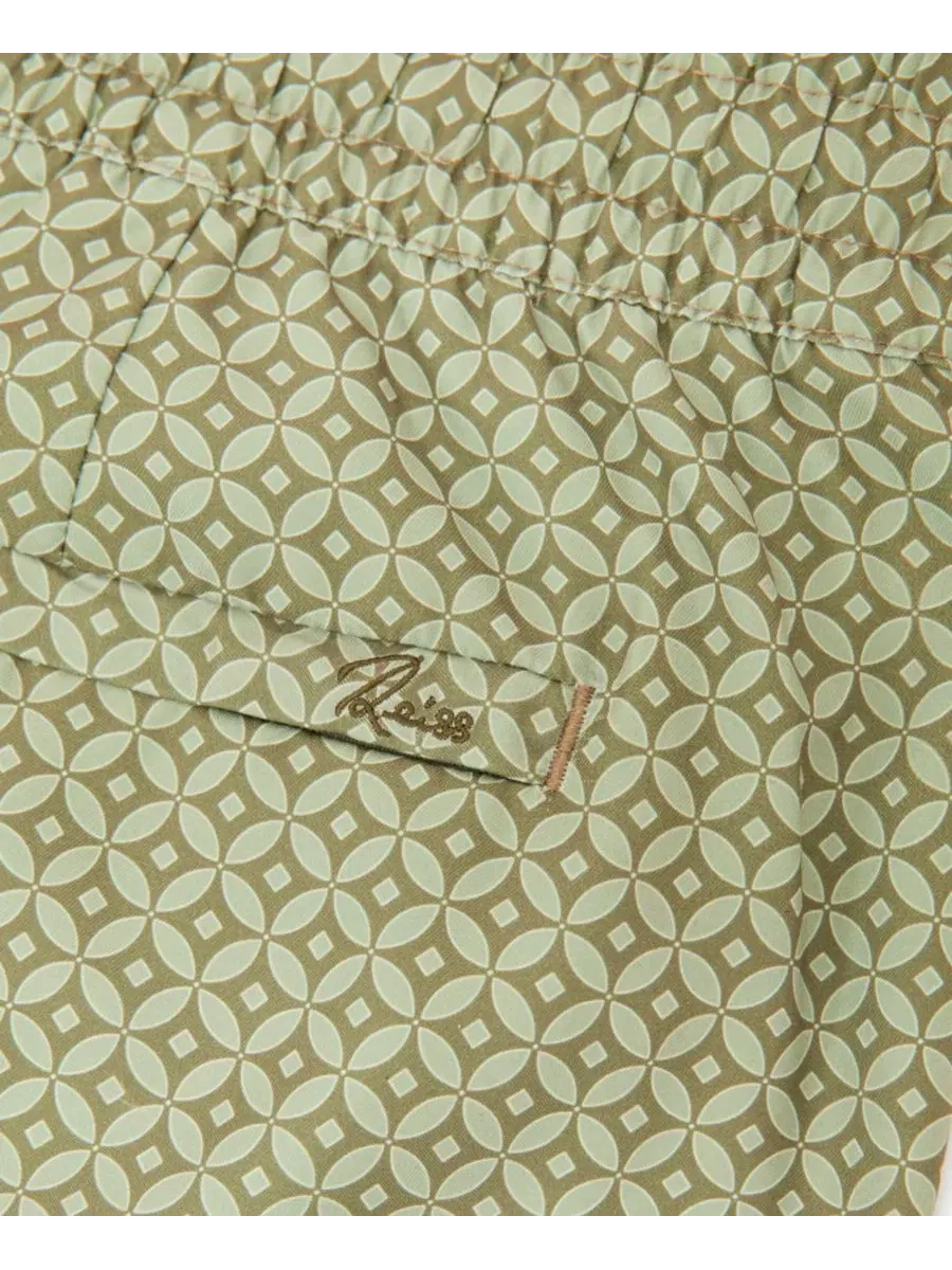 Мужские плавательные шорты Orient с геометрическим принтом Reiss — изображение 2 из 6, зеленый