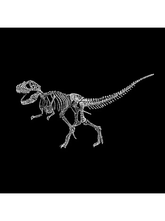 Мужская худи с принтом - Dinosaur T-Rex Skeleton LA Pop Art — изображение 2 из 2, темный серый