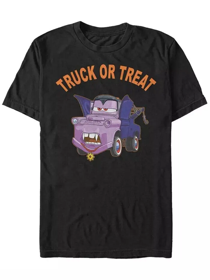 Футболка с коротким рукавом для мужчин Disney Pixar Cars Vampire Mater Truck or Treat Fifth Sun — изображение 1 из 1, черный