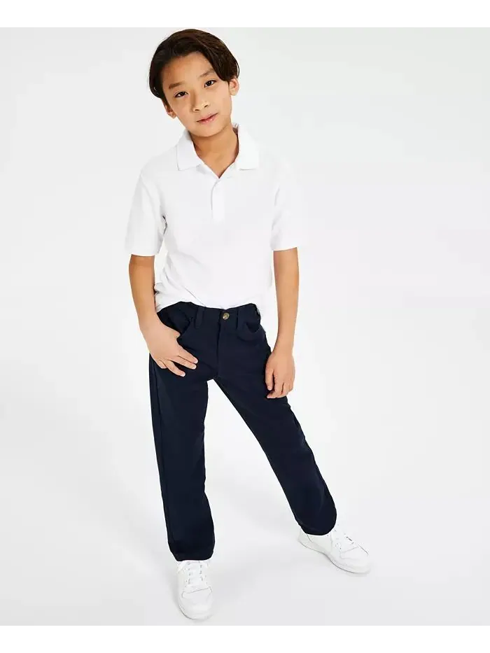Большие мальчики Stretch Double Piqué; Поло и 5-карманные твиловые брюки раздельно Nautica — изображение 1 из 2, черный