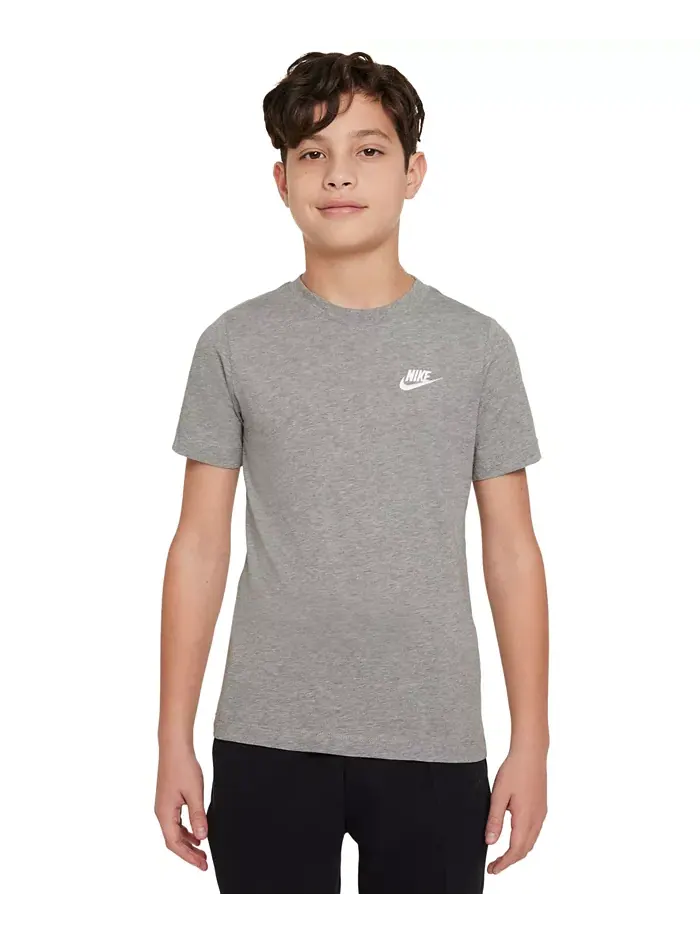 Футболка Big Kids Sportswear с вышитым логотипом и принтом Nike — изображение 4 из 6, серый