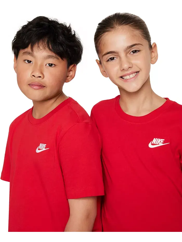Футболка с вышитым логотипом и принтом в спортивном стиле Nike — изображение 3 из 5, красный