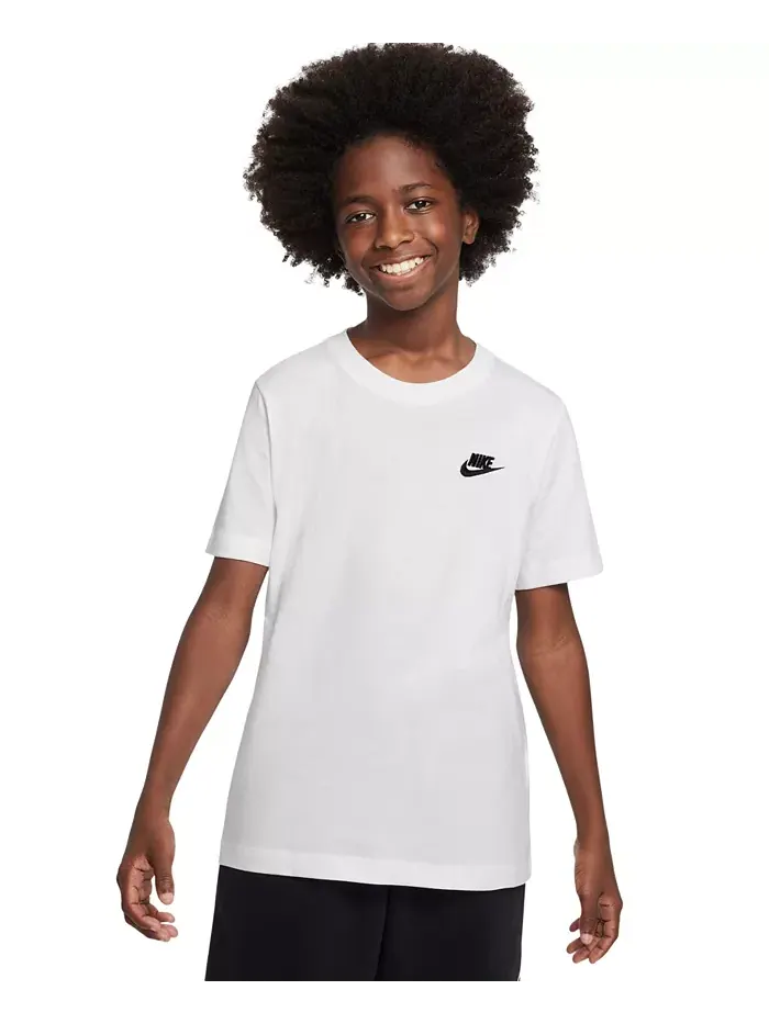 Футболка с вышитым логотипом и принтом в спортивном стиле Nike — изображение 1 из 5, белый