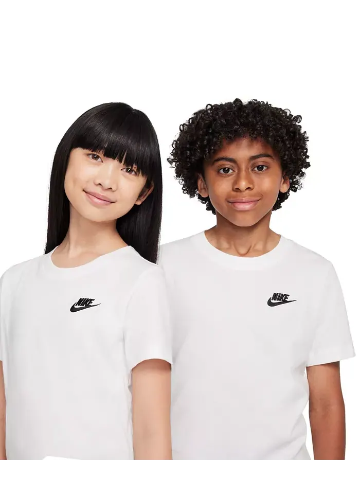 Футболка с вышитым логотипом и принтом в спортивном стиле Nike — изображение 3 из 5, белый