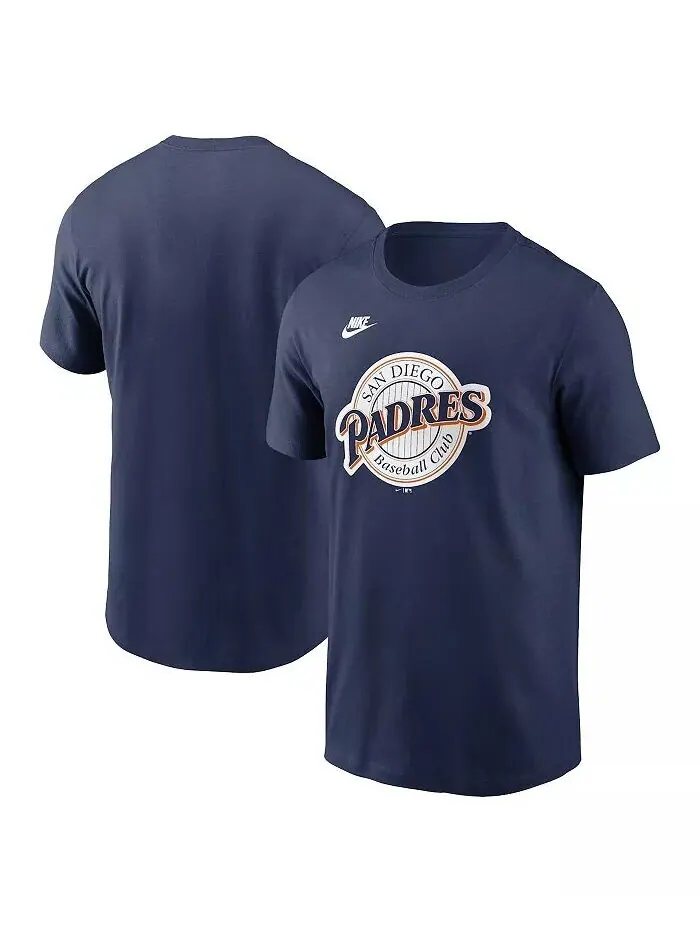 Мужская футболка с логотипом San Diego Padres Cooperstown Collection Team Nike — изображение 1 из 3, темно-синий