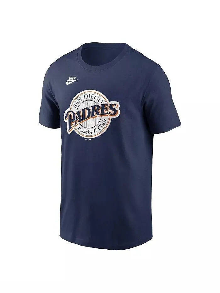 Мужская футболка с логотипом San Diego Padres Cooperstown Collection Team Nike — изображение 2 из 3, темно-синий